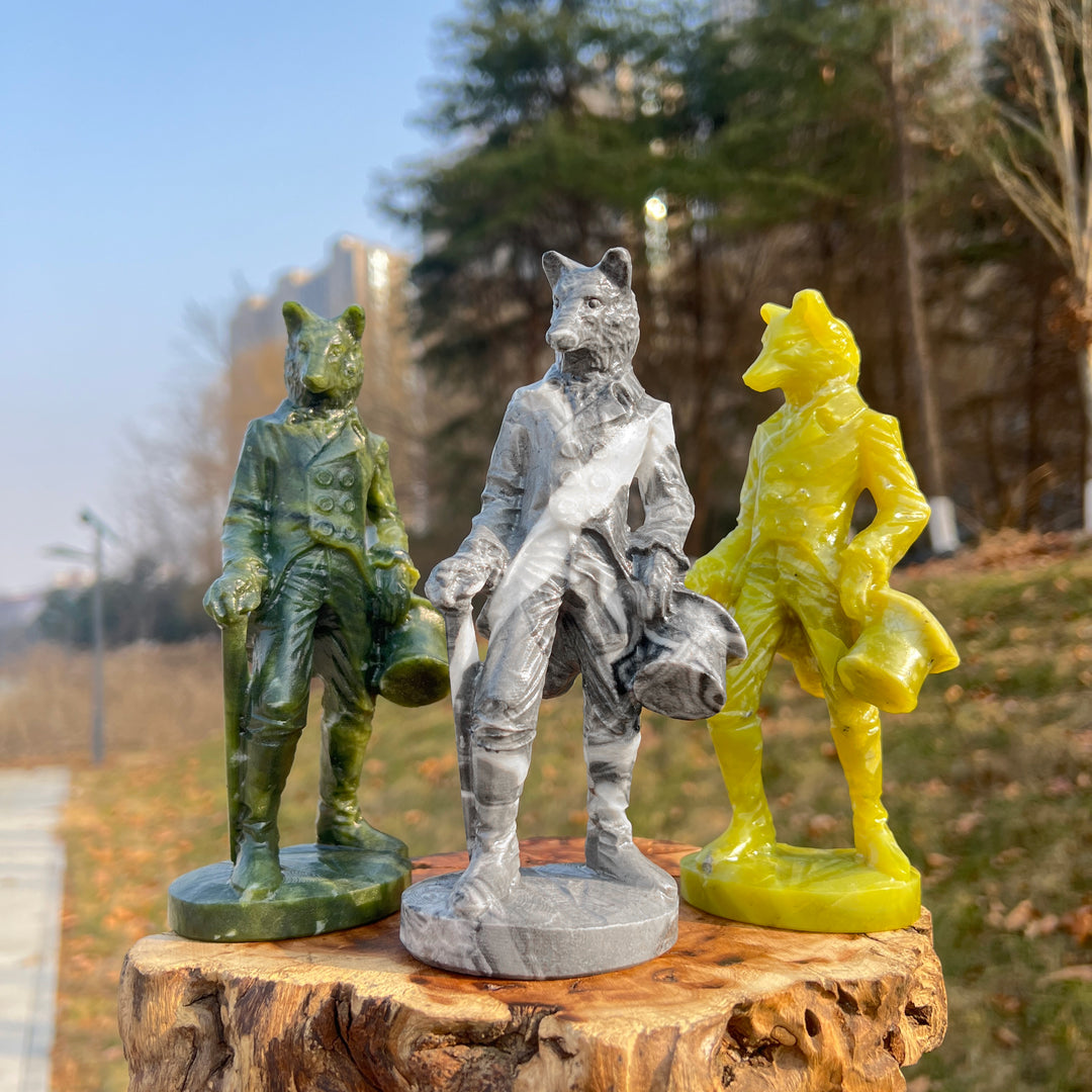 Natural Crystal Carving Gentleman Werewolf