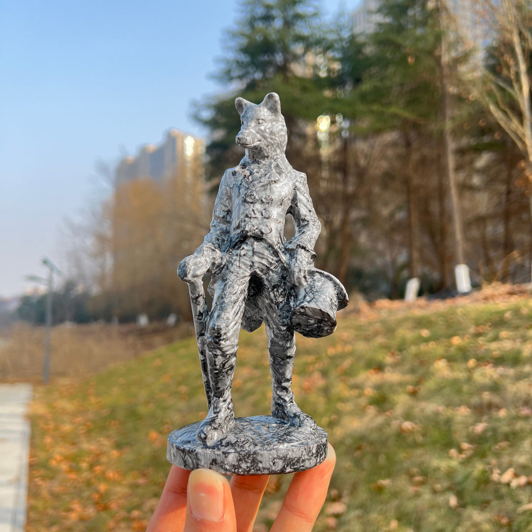 Natural Crystal Carving Gentleman Werewolf