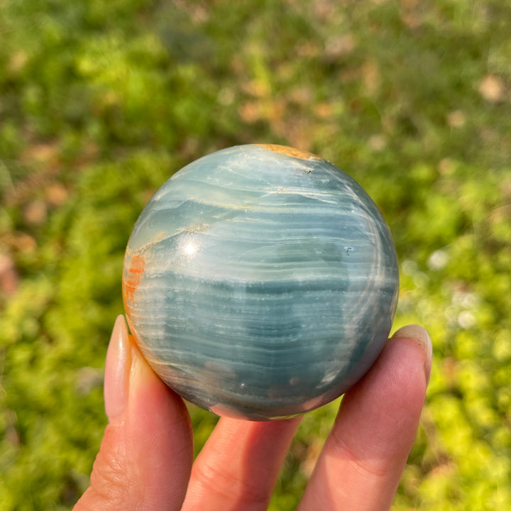 Natural Crystal Lemurian Aquatine Calcite Sphere