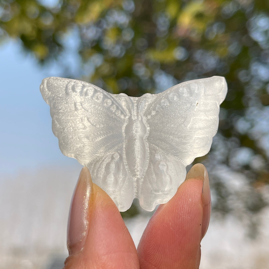 Natural Crystal Carving Selenite Butterfly