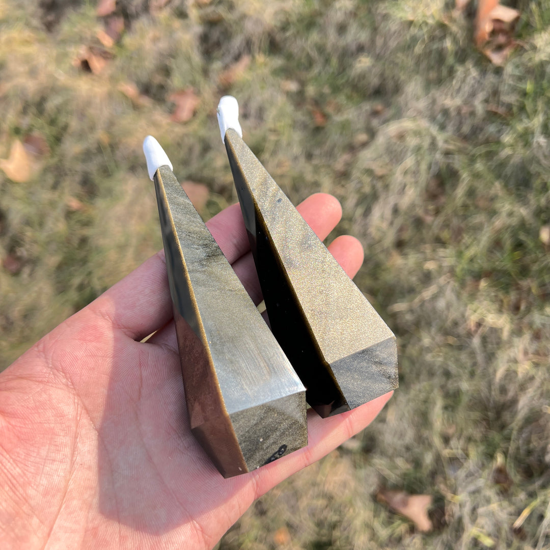 Natural Golden Obsidian Diamond Tower