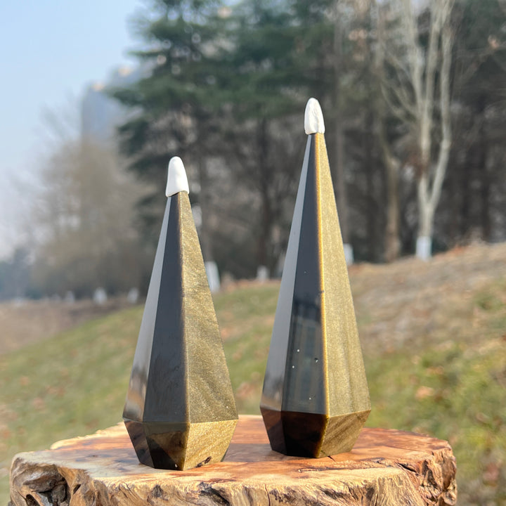 Natural Golden Obsidian Diamond Tower