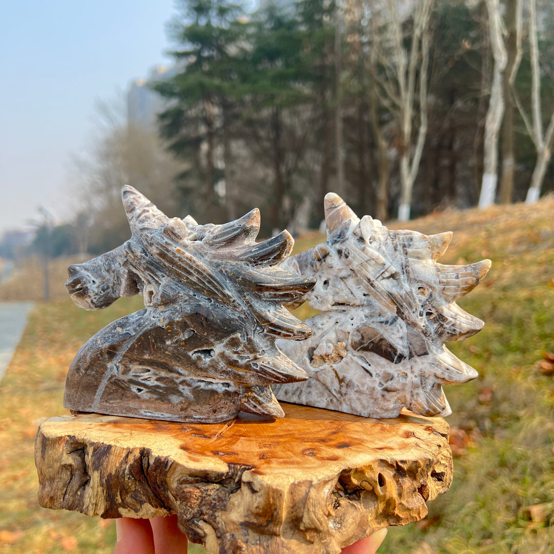 Unique,Natural Crystal Carving Agate Geode Unicorn
