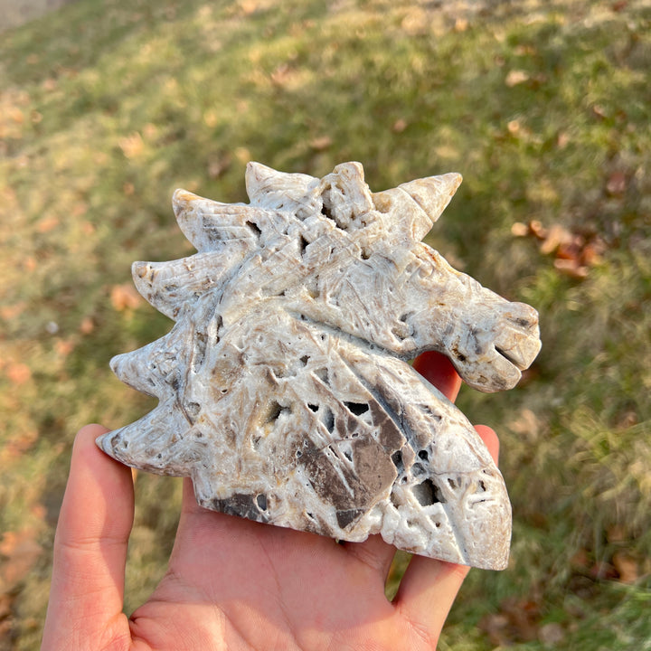 Unique,Natural Crystal Carving Agate Geode Unicorn