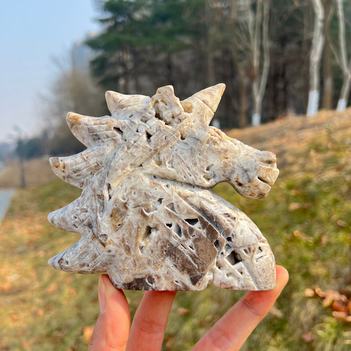 Unique,Natural Crystal Carving Agate Geode Unicorn