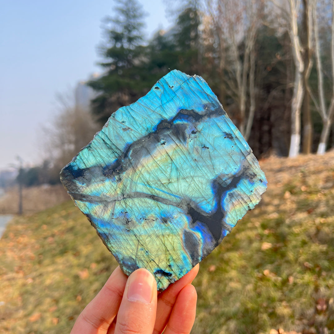 Natural Labradorite Slice