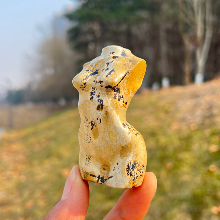 Natural Crystal carving Picture Jasper Goddess Model