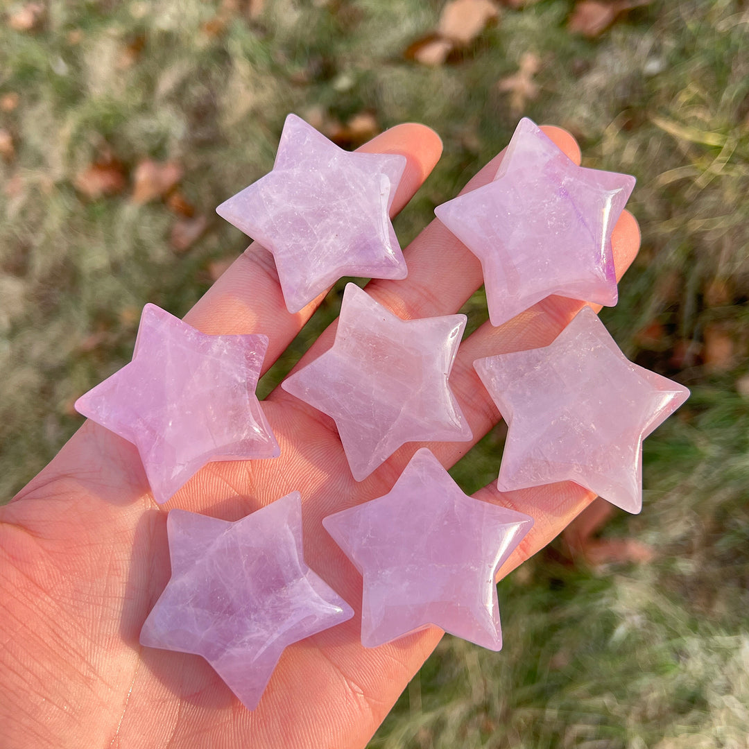 Natural Crystal Carving Lavender Amethyst Star