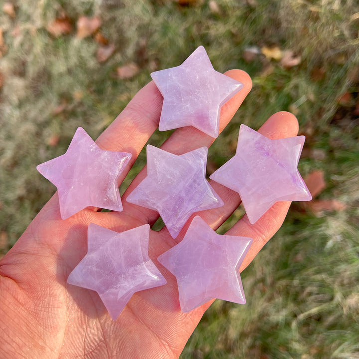 Natural Crystal Carving Lavender Amethyst Star