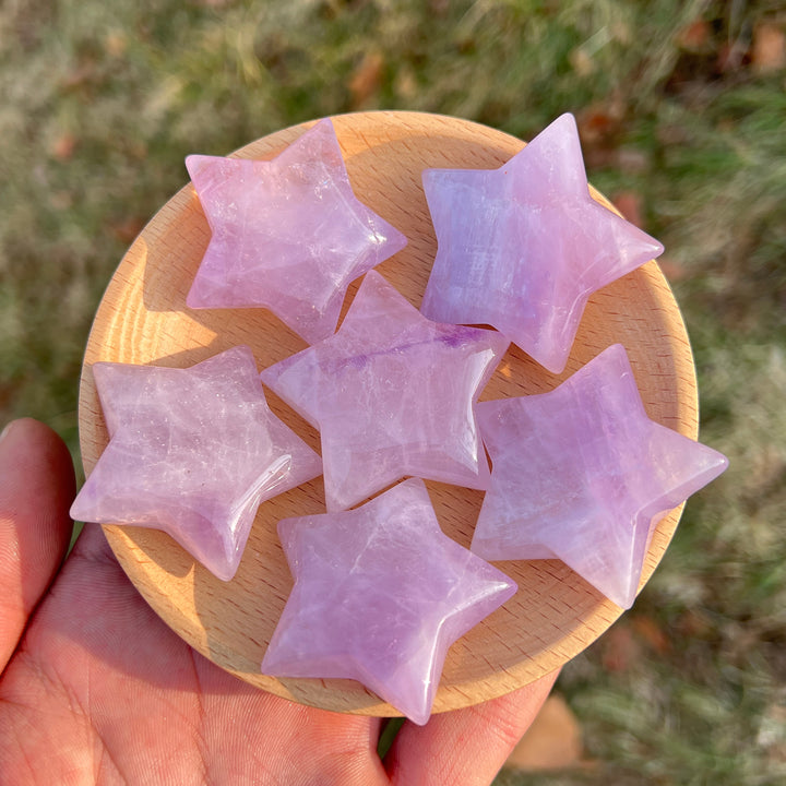 Natural Crystal Carving Lavender Amethyst Star