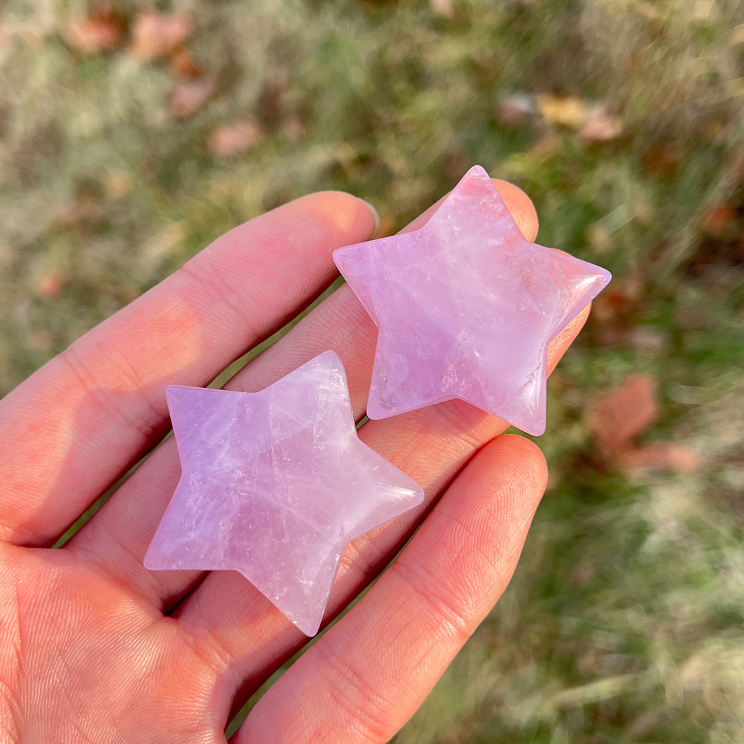 Natural Crystal Carving Lavender Amethyst Star