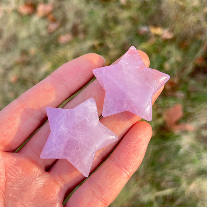 Natural Crystal Carving Lavender Amethyst Star