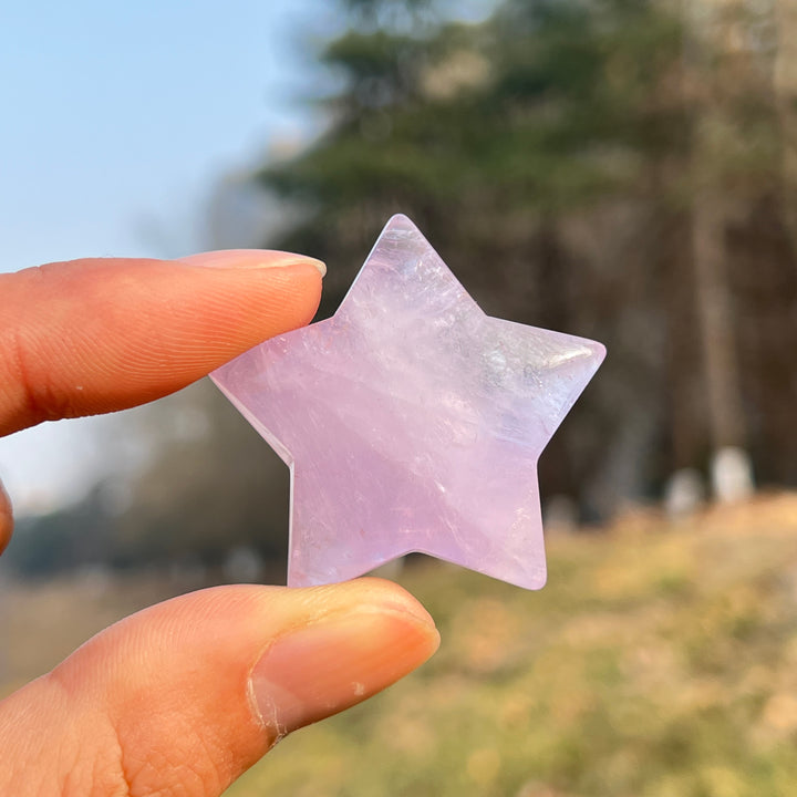 Natural Crystal Carving Lavender Amethyst Star
