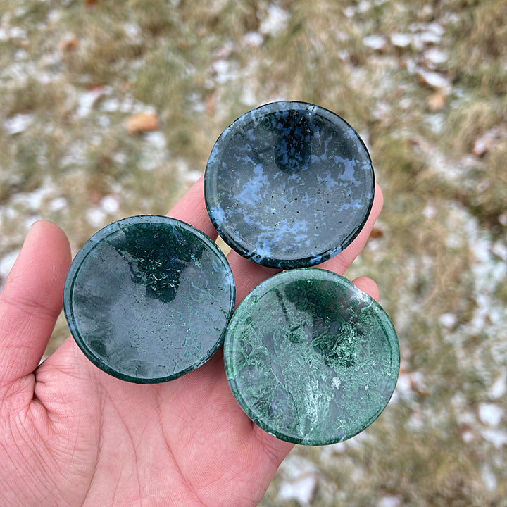 Natural Crystal Moss Agate Small Bowl