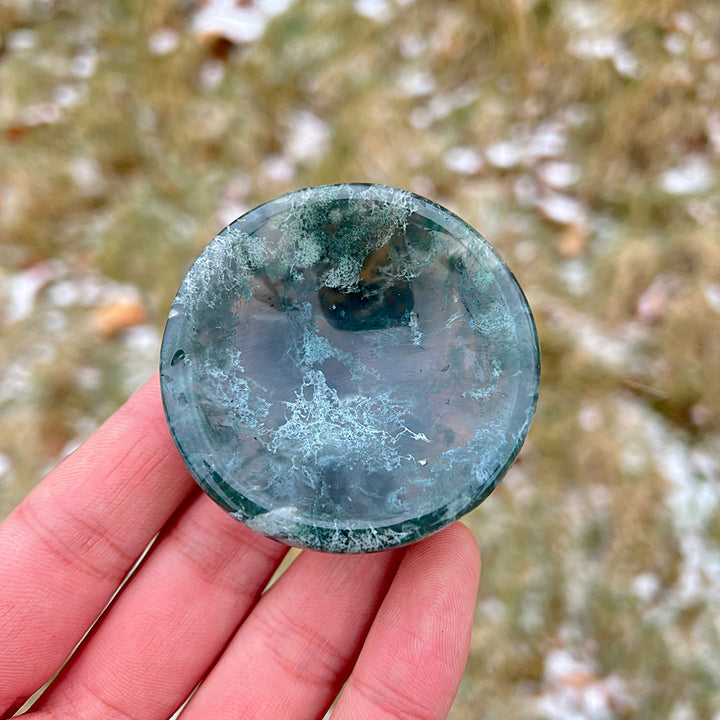 Natural Crystal Moss Agate Small Bowl