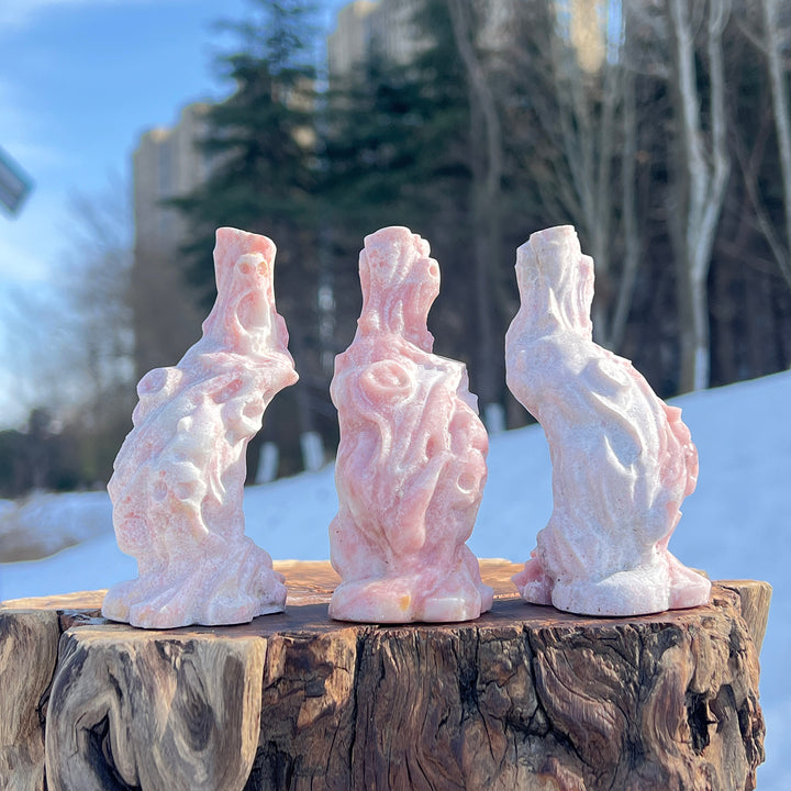 Natural Crystal Carving Pink Opal Devil Tree – KiKi Crystal