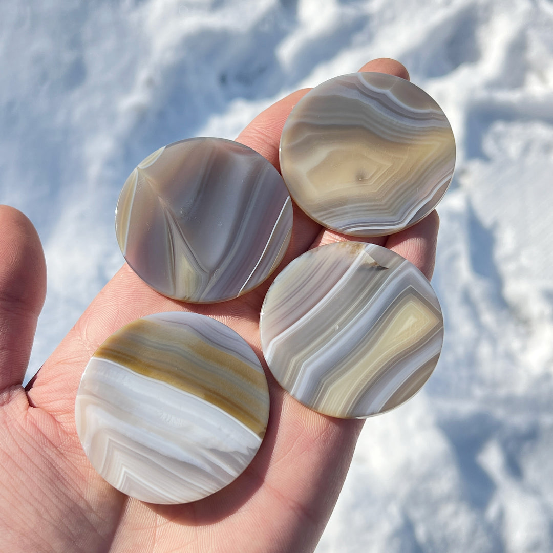 Natural Crystal Agate Round Slice