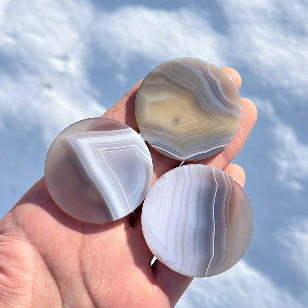 Natural Crystal Agate Round Slice