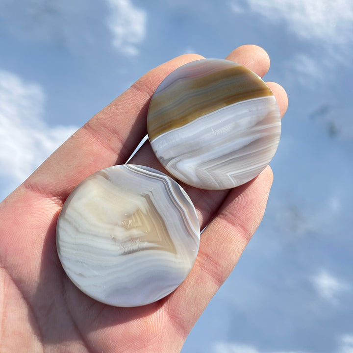 Natural Crystal Agate Round Slice