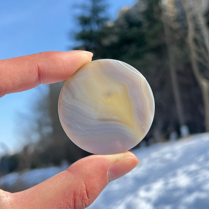 Natural Crystal Agate Round Slice