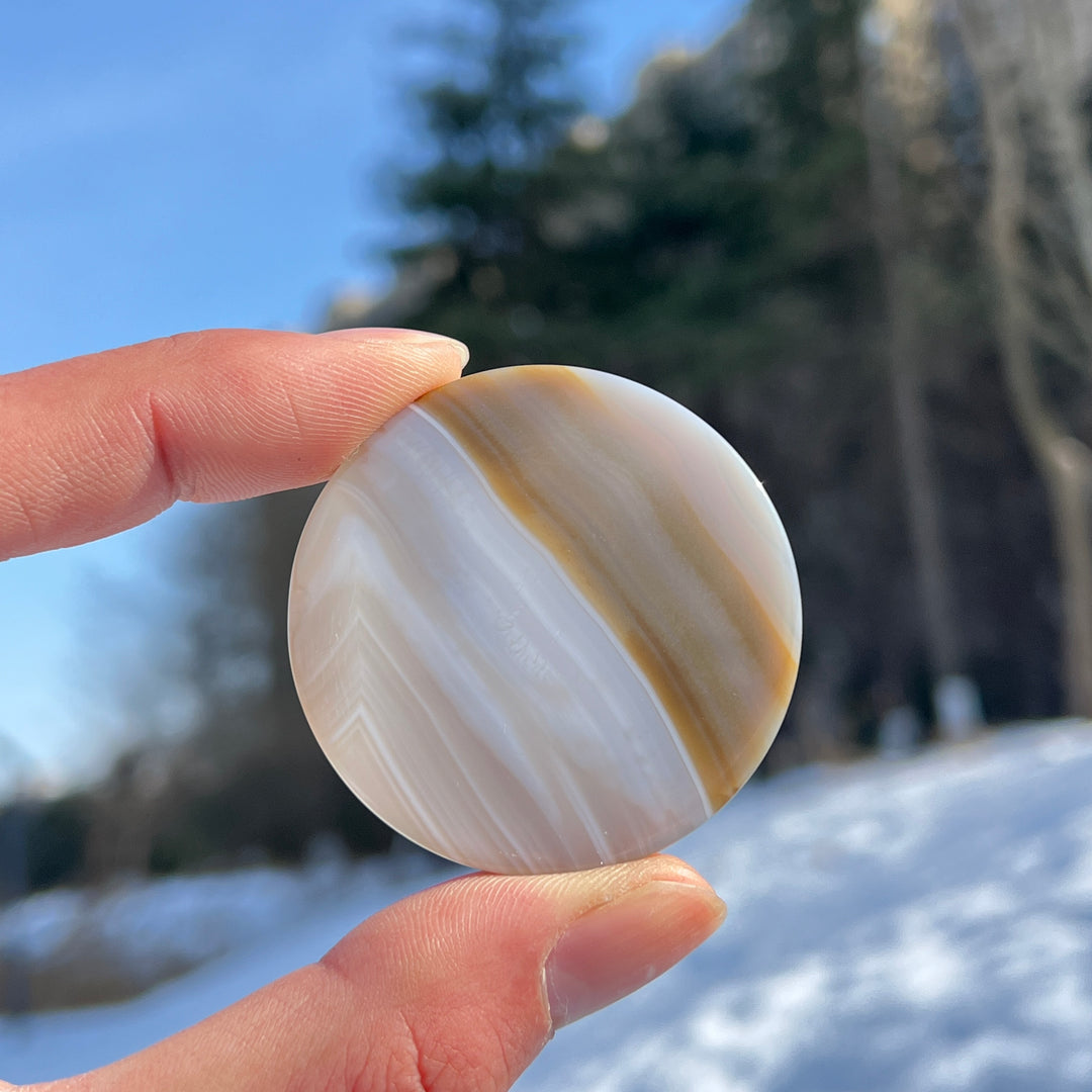 Natural Crystal Agate Round Slice