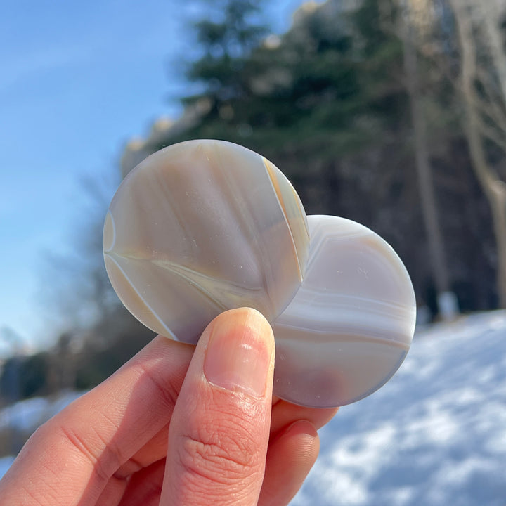 Natural Crystal Agate Round Slice