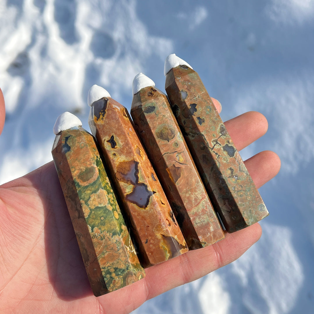 Natural Crystal Rainforest Jasper Point