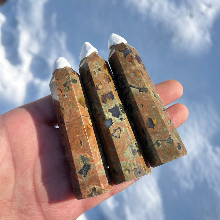 Natural Crystal Rainforest Jasper Point