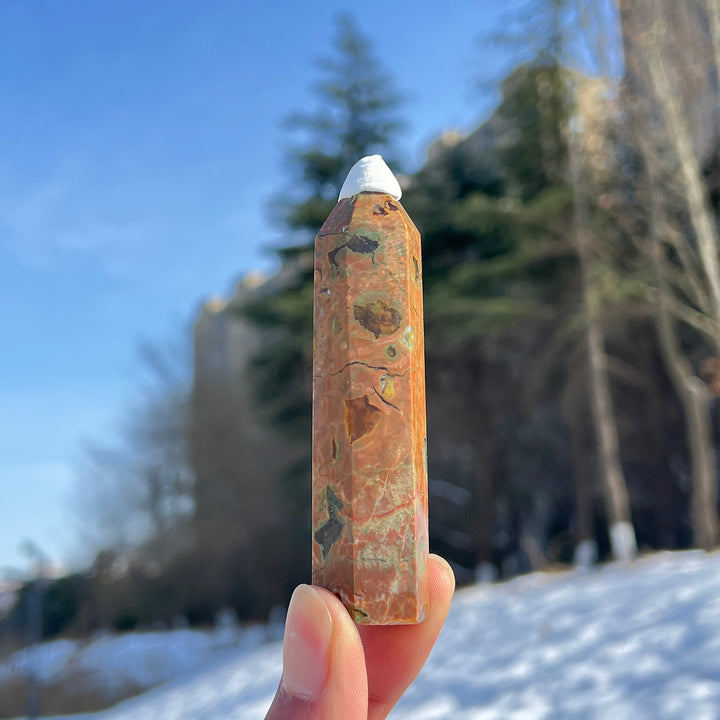 Natural Crystal Rainforest Jasper Point