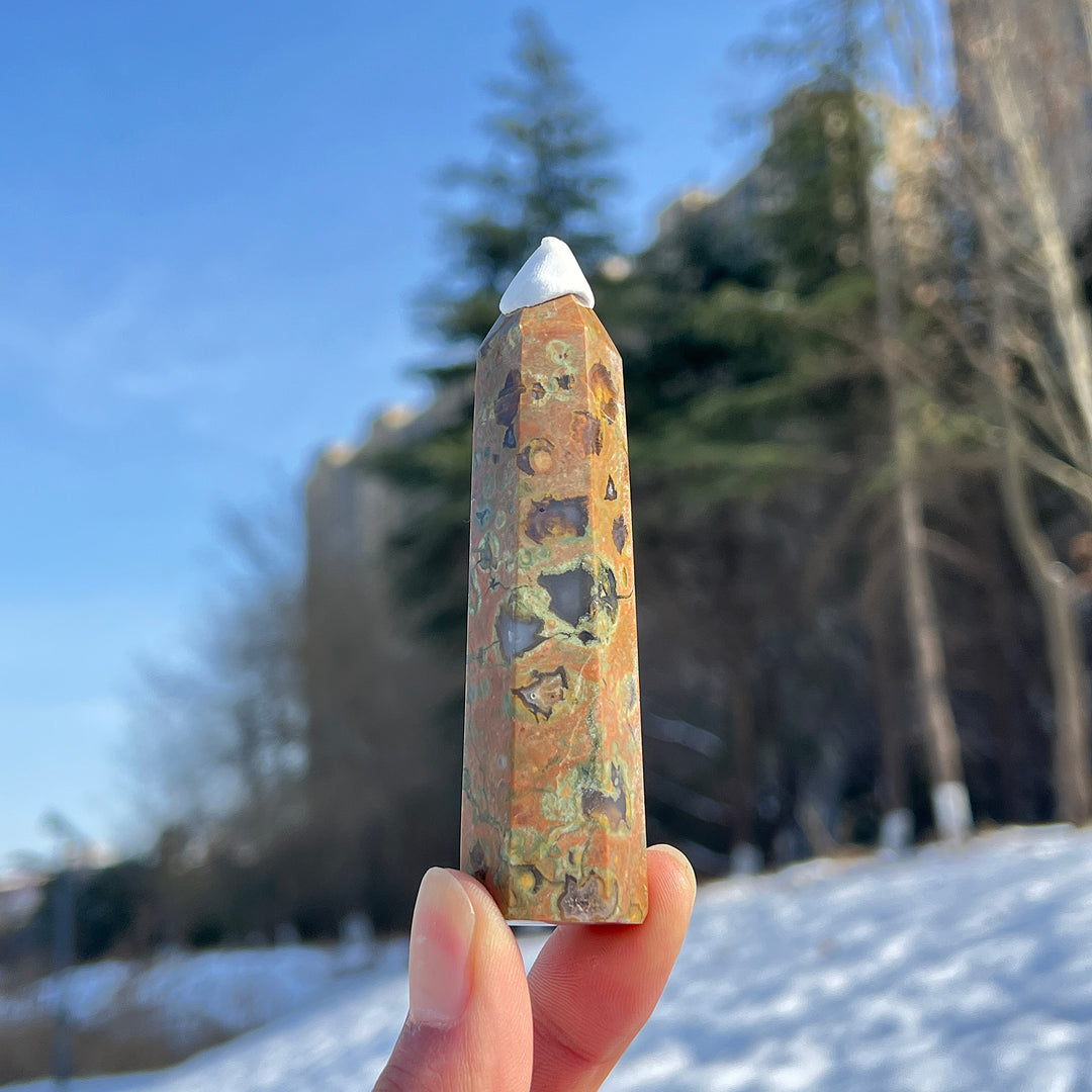 Natural Crystal Rainforest Jasper Point