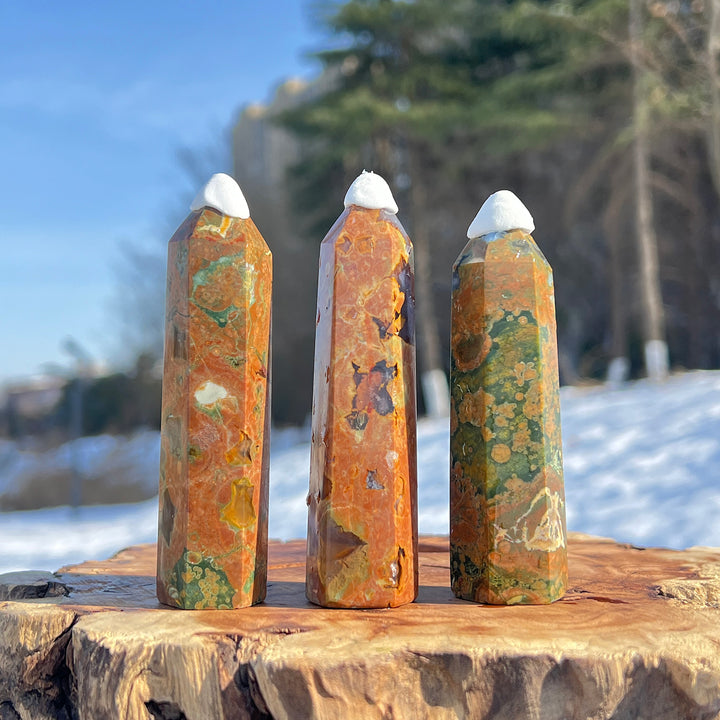 Natural Crystal Rainforest Jasper Point