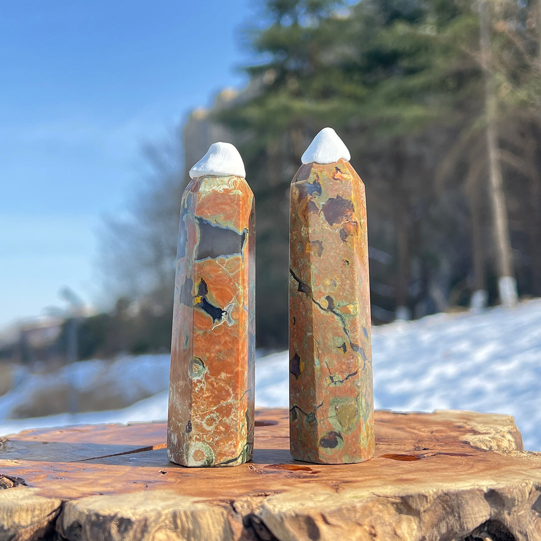 Natural Crystal Rainforest Jasper Point