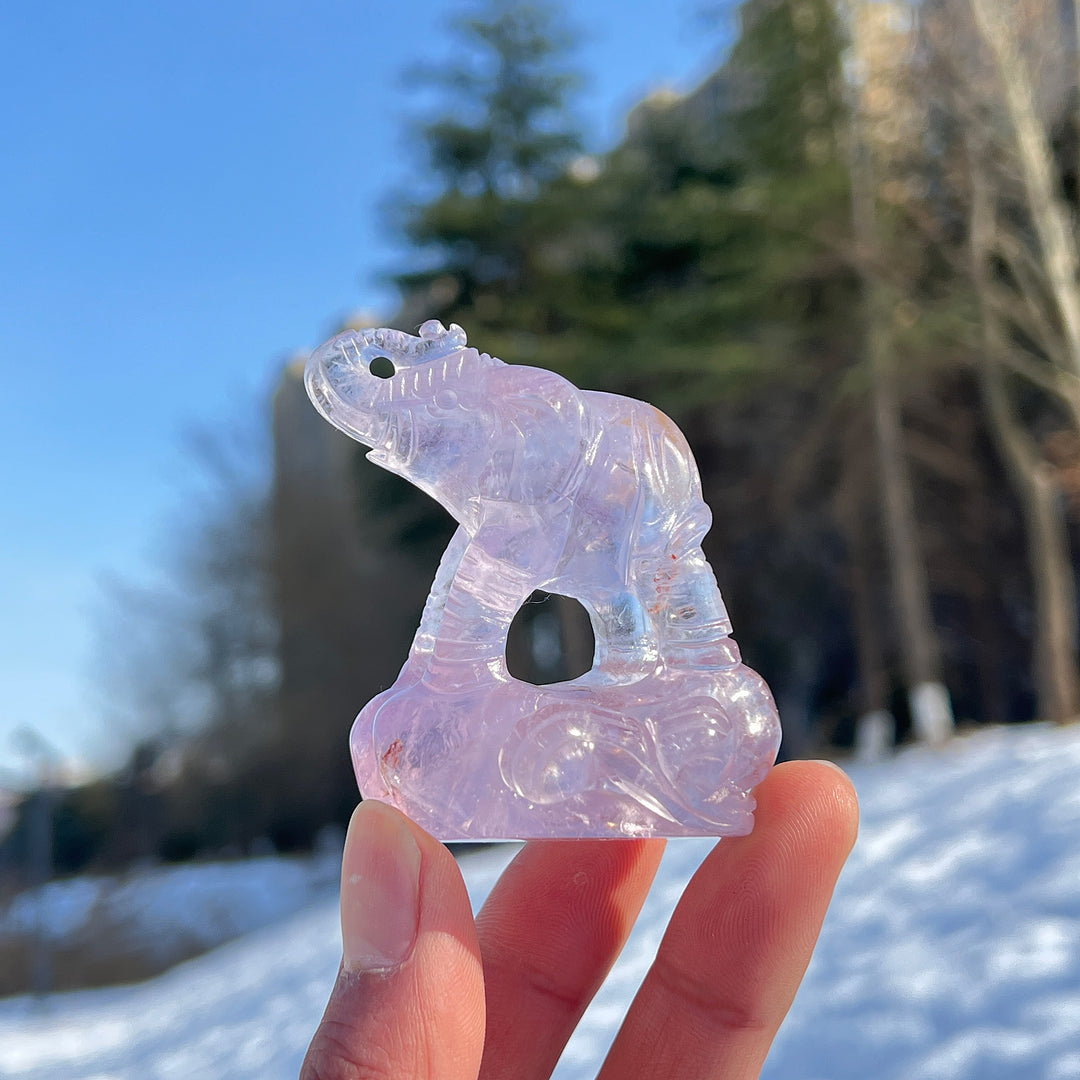 Natural Carving Amethyst Elephant