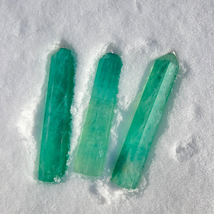 Natural Large Green Fluorite Point
