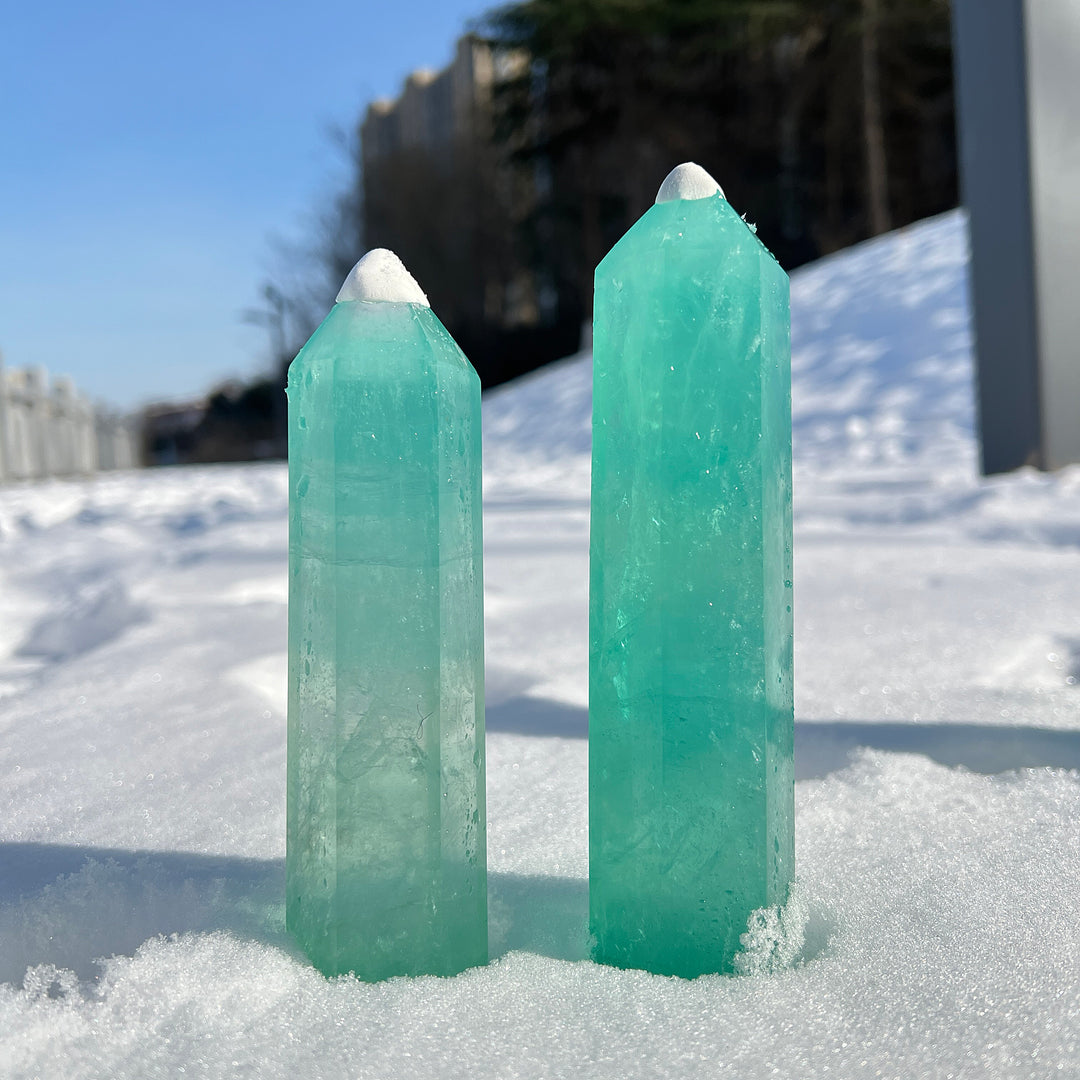 Natural Large Green Fluorite Point