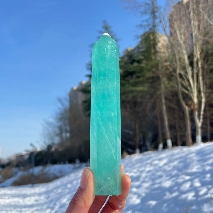 Natural Large Green Fluorite Point