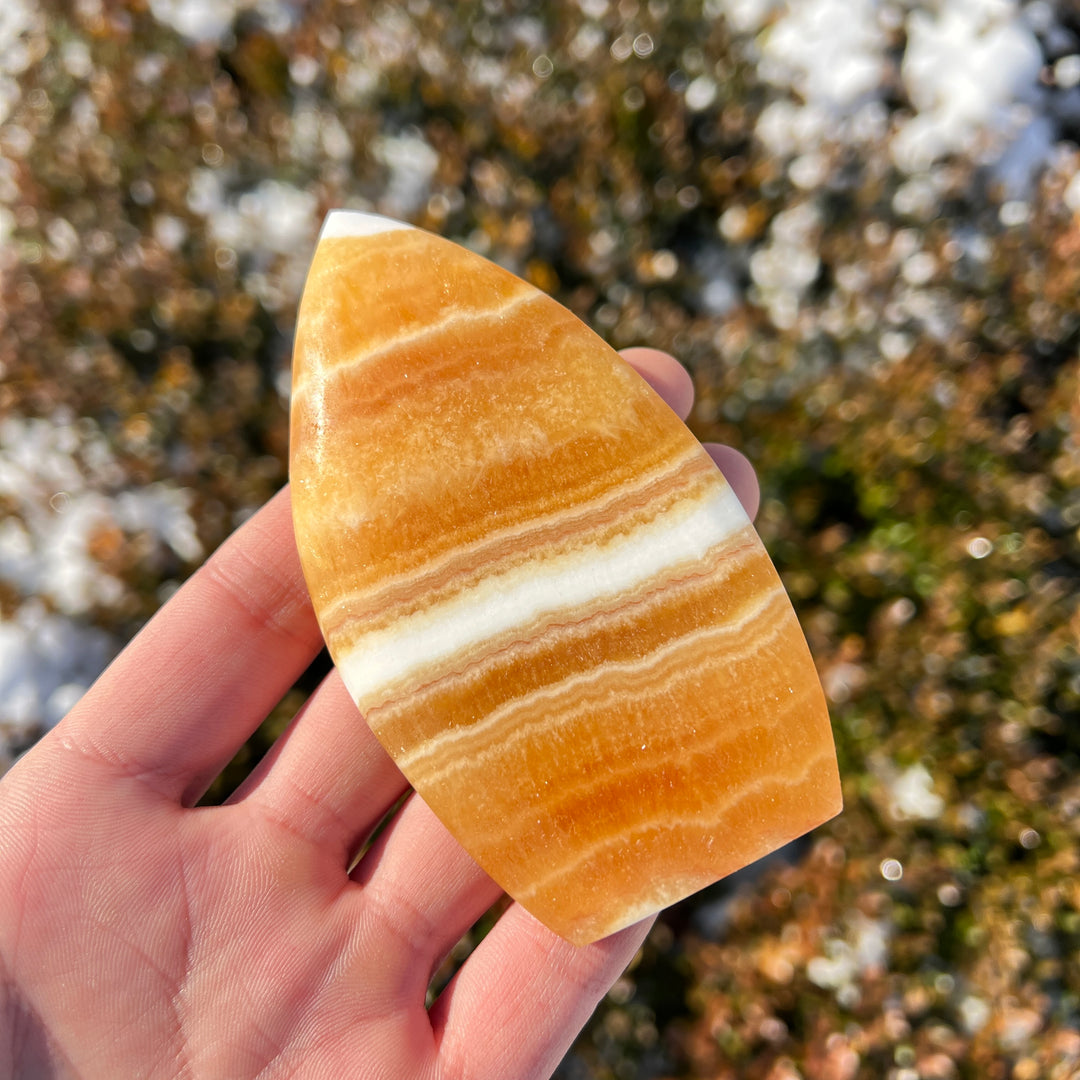 Natural Crystal Yellow Calcite Teardrop
