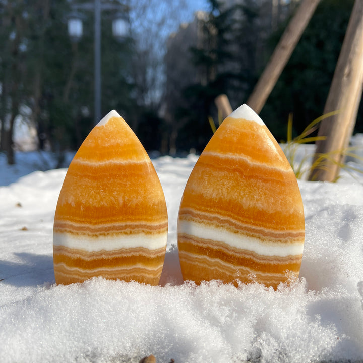 Natural Crystal Yellow Calcite Teardrop