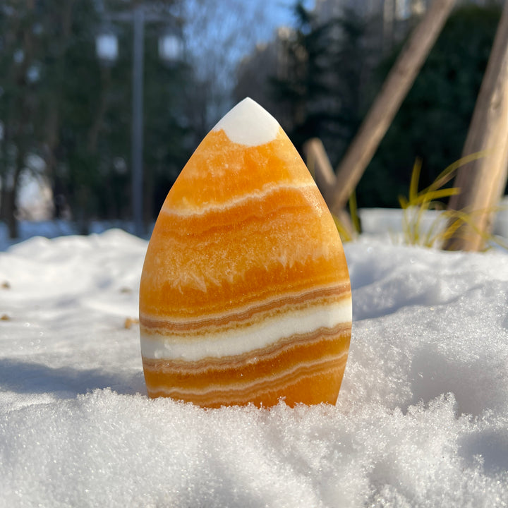 Natural Crystal Yellow Calcite Teardrop
