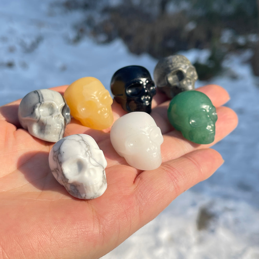 Natural Crystal Carving Mini Skull