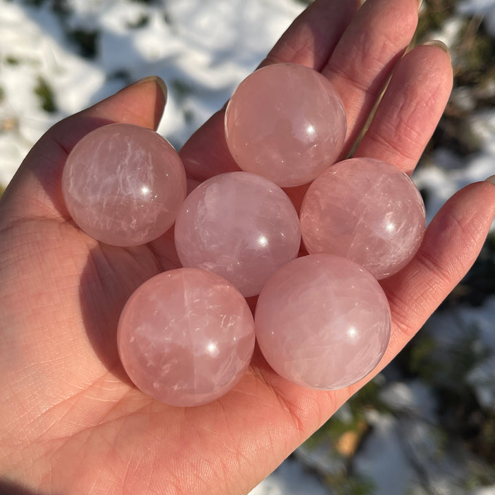 Natural Crystal Small Rose Quartz Sphere