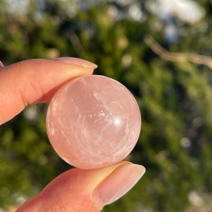 Natural Crystal Small Rose Quartz Sphere