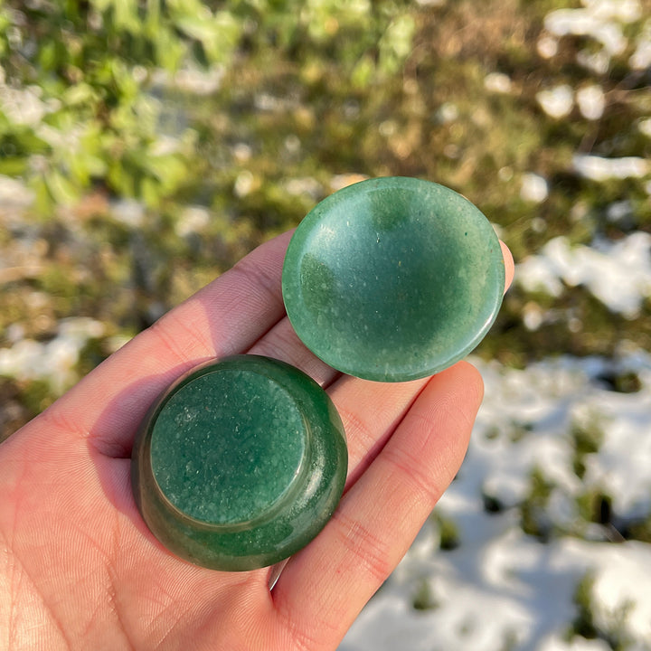 Natural Crystal Carving Green Aventurine Bowl