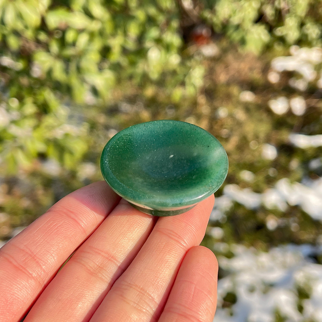 Natural Crystal Carving Green Aventurine Bowl