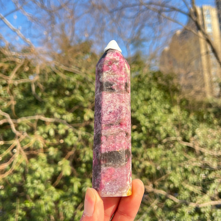 Natural Crystal Pink Tourmaline Point