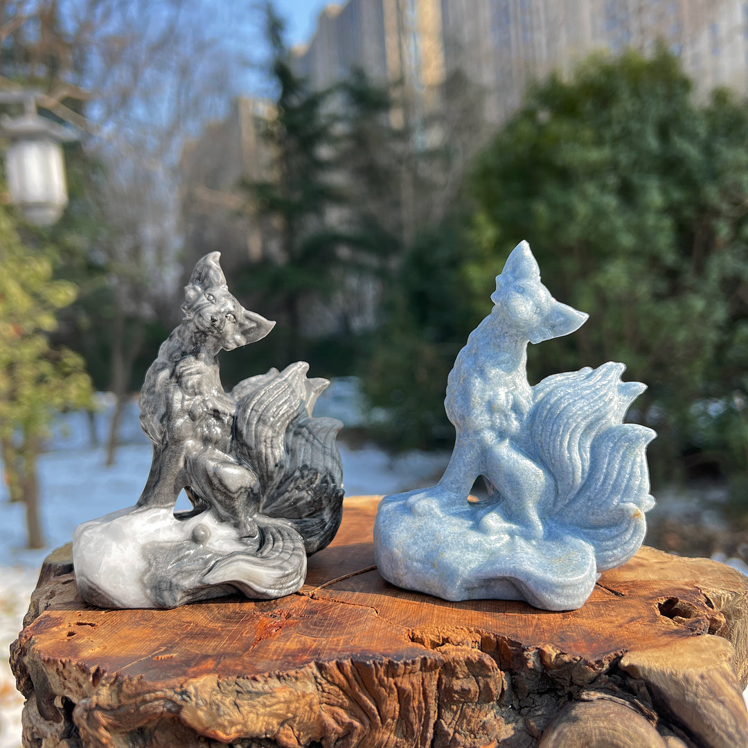 Soleil et Lune en Obsidienne Dorée/Argentée