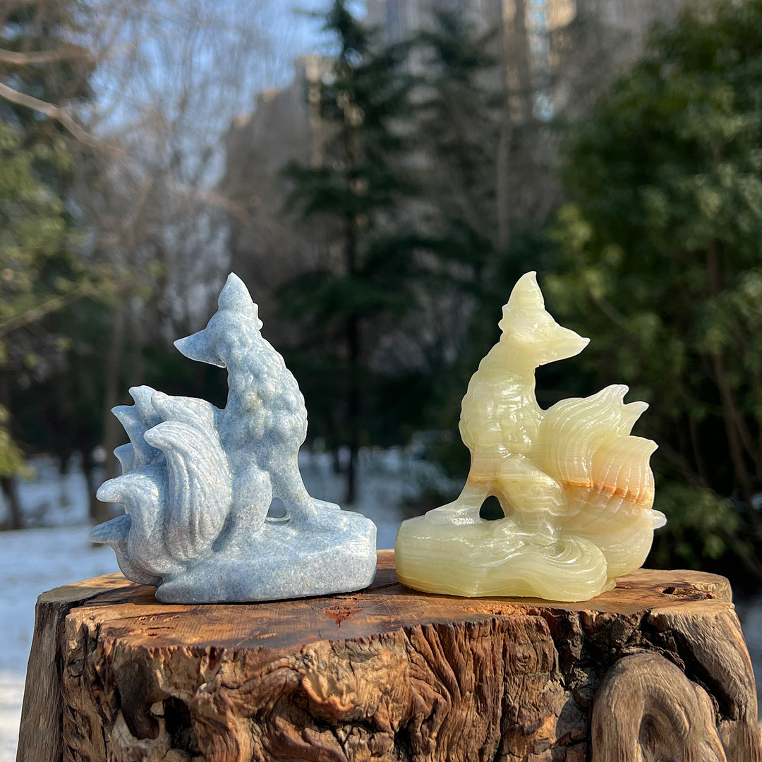 Soleil et Lune en Obsidienne Dorée/Argentée