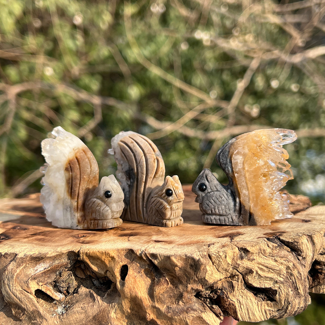 Amas de quartz clair Écureuil