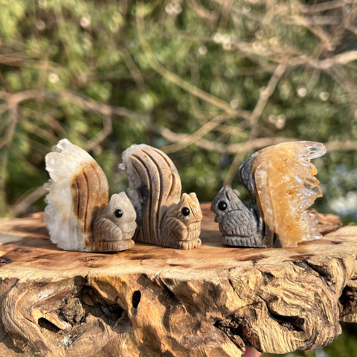 Amas de quartz clair Écureuil