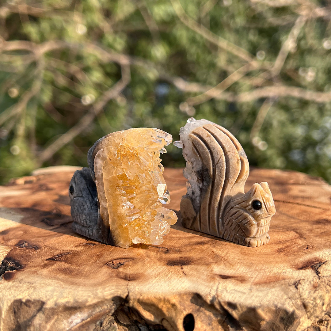 Amas de quartz clair Écureuil